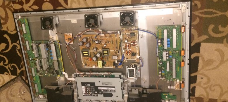 Panasonic Plasma TV TH-PZ800U Faced Down Back Panel Off